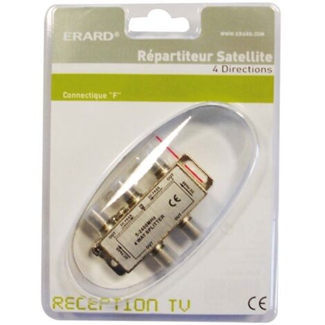 ERARD - Répartiteur TV-SAT intérieur - 1 vers 4 - prise F - courant continu - métal