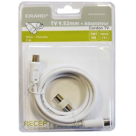 Erard - tv 9,52mm - m / f - 2m + adapt m / m - 724510 -