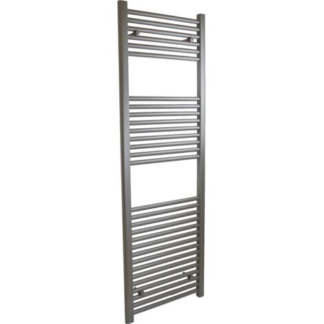 ERCOS Scaldasalviette Termoarredo Bagno Dimensioni 500x770 MM Radiatore Colore Grigio Ferro Opaco , Attacchi da 1/2" Fornito Con Kit Montaggio