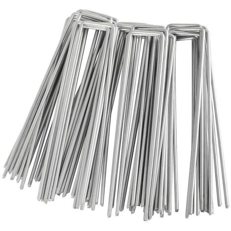 Erdanker, 30er-Packung, 150 x 40 mm, 3 mm Durchmesser, zur Befestigung von Unkrautnetzen und Zäunen