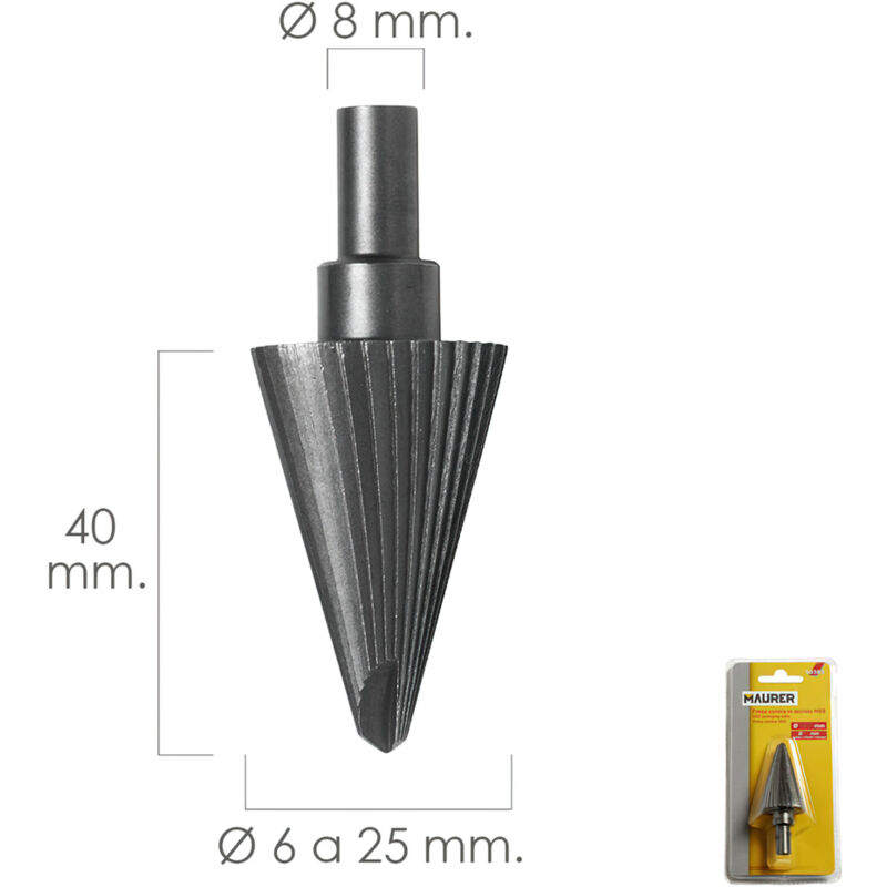 Image of Maurer - Fresa Conica Hss ø 6-25 mm. Para Taladro / Fresadora