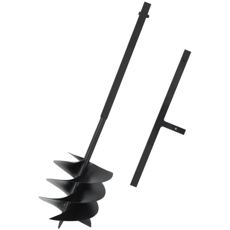 Erdbohrer Mit Griff 250 Mm Stahl Schwarz Vidaxl