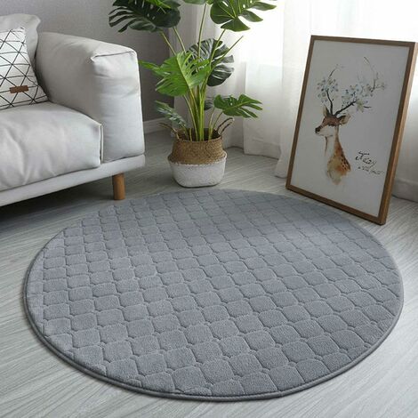 Erde Runder Teppich, weicher, bequemer, flauschiger Teppich, rutschfester, verdickter, waschbarer Teppich für Wohnzimmer, Schlafzimmer, Balkon, Küche, F, Durchmesser: 80 cm