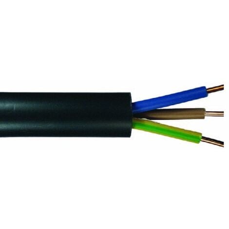 Erdkabel NYY-J 3 x 1,5 - 10 Meter schwarz Kabel Starkstromkabel Elektrokabel