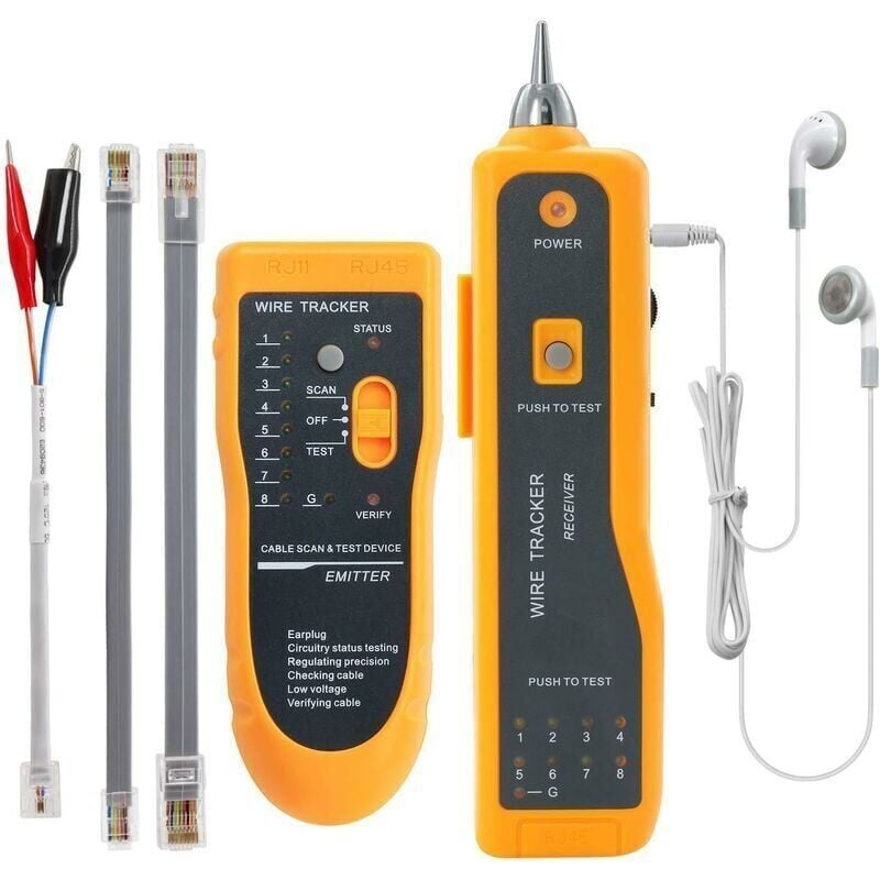 Image of Erdkabelsuchgerät, Kabeltester, mit Kopfhörer zum Auffinden von Drähten und Kabeln