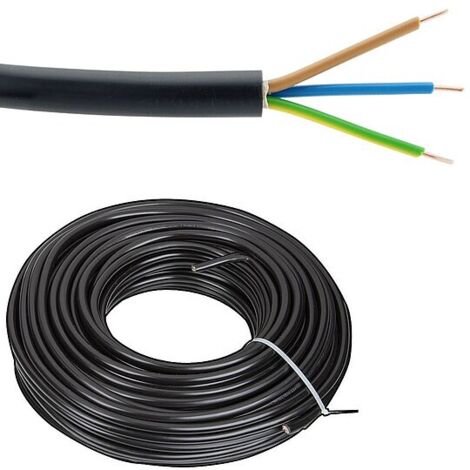 Erdleitung / Starkstromkabel 0,6/1kV NYY-J 3 x 1,5 mm² - Farbe schwarz - Rolle je 50 m