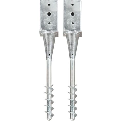 VidaXL 2x Pfostenträger 34mm - Verzinkte Einschlaghülsen Für Zaunpfosten