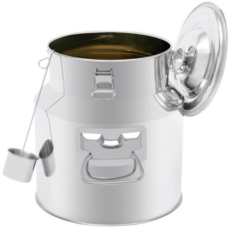 ( é)Réservoir scellé en acier inoxydable 22L avec Cuillère à vin - Pot étanche pour stockage de huile, Vin, Lait, BOCAUX DE