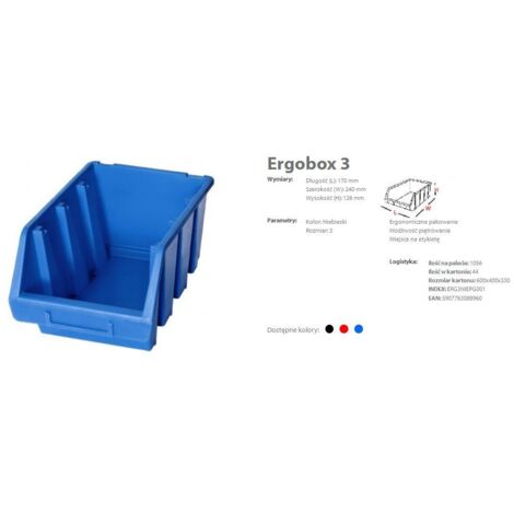 Ergo-Box - Lotto  di 5 scatole  di stoccaggio per beccuccio (misura 3), colore blu