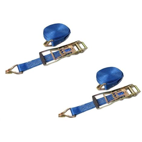 Ergo Ratchet Tie Down Straps 50MM 20M 5T X2 (Reverse Action Lashing Pull Down Claw Hook)