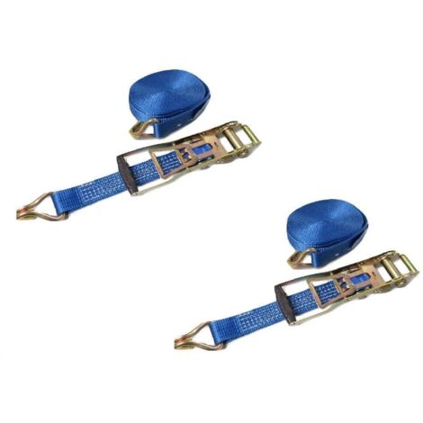 Ergo Ratchet Tie Down Straps 50MM 5T 6M X2 (Reverse Pull Down Lashing Belt with Claw Hook 5000KG)