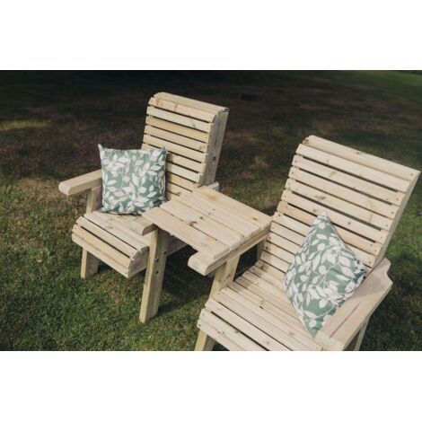 Ergo Wooden Garden Love Seats Square Tray