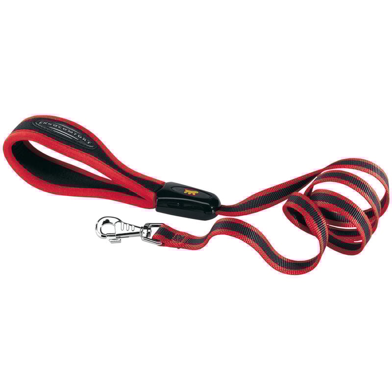 Ergocomfort g Laisse en nylon avec poignée ergonomique - différentes tailles et couleurs. Variante G15/120 - Misure: 15 mm x l 120 cm - Rouge