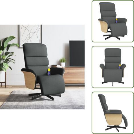 Ergonomía - vidaXL Sillón reclinable de masaje con reposapiés tela gris oscuro - Asiento reclinable