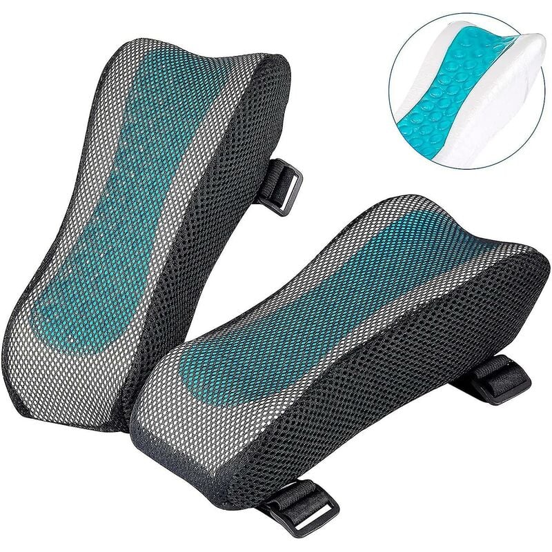 Crea - Ergonomic Armrest Pads- Office Chair Arm Rest Cover Pillow - Elbow Support Cushion For Computer Gaming And Desk Chairs (set Of 2)