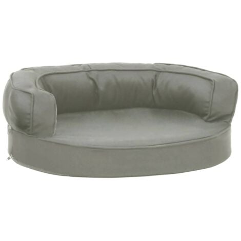 Ergonomic Dog Bed Mattress 60x42 cm Linen Look Grey vidaXL