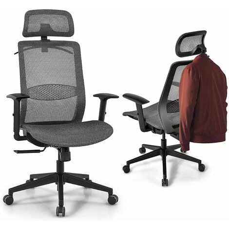 FLEXISPOT OC3B Ergonomic Executive Mesh Office Task Chair Swivel Height  Adjustable Seat Headrest Armrest Lumbar Support Caster Wheels For Computer