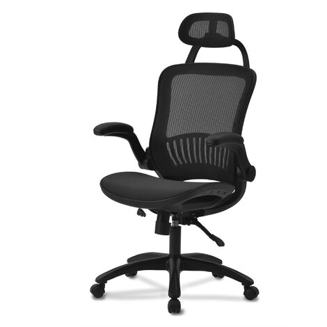 Ergonomic Mesh Office Chair with High Back, Adjustable Headrest and Armrest Swivel Chair White