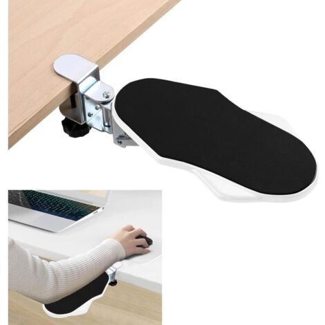 Ergonomische Armlehne fürs Büro, 180° drehbare Handgelenkstütze, Ellbogenstütze, verstellbare Unterarmauflage für Computerarbeit und Studium, Weiß