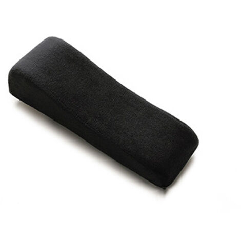 Ergonomische Armlehnenpolster für Büro- oder Gaming-Stühle, gebogenes Modell aus schwarzem Flanell (6 cm vorne, 3 cm hinten)