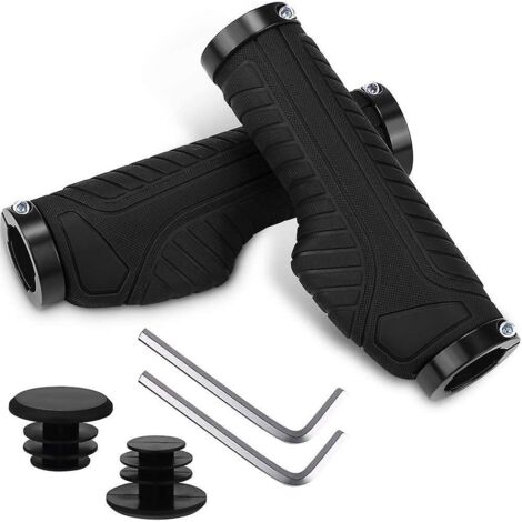 Ergonomische Fahrradlenkergriffe, rutschfeste Gummigriffe mit Aluminium-Verschluss, Lenkergriffe für Mountainbikes, BMX-Räder und andere Fahrräder
