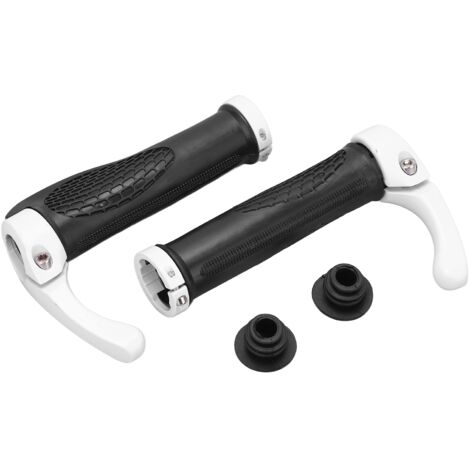 Ergonomische, rutschfeste Fahrradlenkergriffe mit weißen Sicherheitskappen