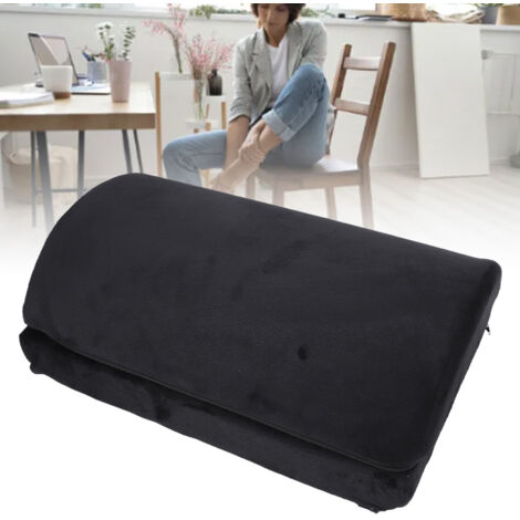 Ergonomische schwarze Fußstütze, höhenverstellbar, halbzylindrisch, Memory-Schaum, Büro-Fußstütze