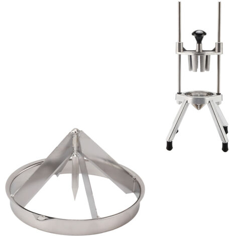 Ergonomischer, abnehmbarer Obstschneider aus Edelstahl, 4 Fächer für Äpfel, Birnen und Orangen