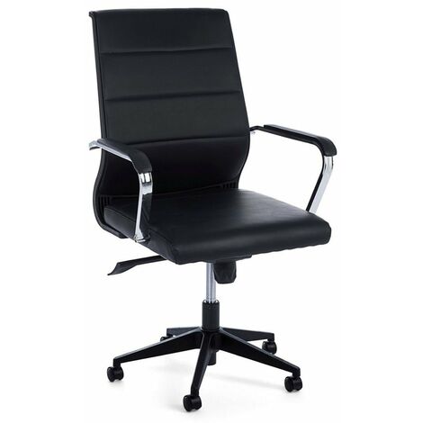 Ergonomischer Bürostuhl "Brent" mit Armlehnen und höhenverstellbaren Rollen -Schwarz