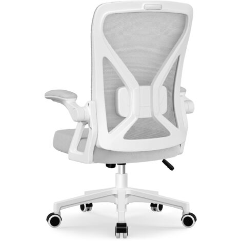 Ergonomischer Bürostuhl - Bürosessel mit klappbaren Armlehnen - 150 kg - Grau