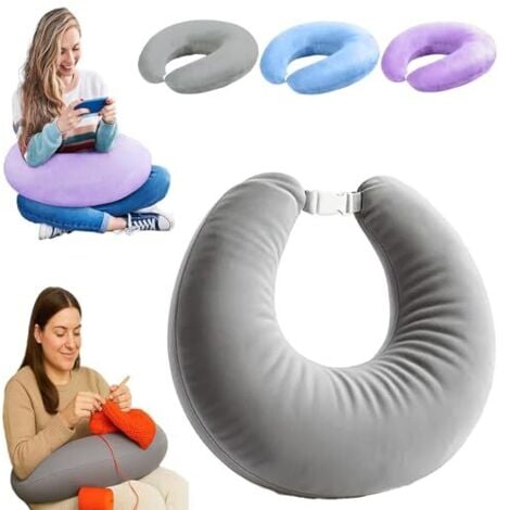 ODIPIE Ergonomisches Crealis Kissen- HäKelkissen, Gaming Kissen, HäKelkissen StüTzkissen- Leicht,Tragbar, Lindert Verspannungen Ergonomisches Armkissen Zum Lesen, Spielen, Arbeiten Und HäKeln (Grau)