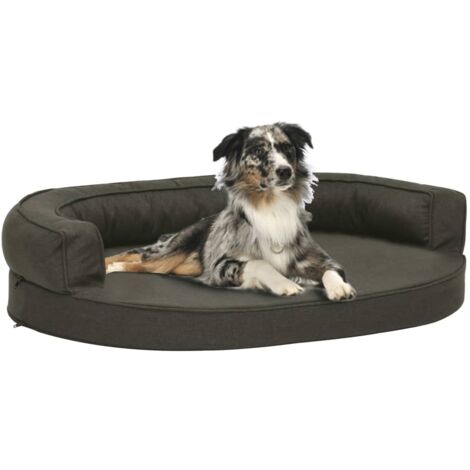 Ergonomisches Hundebett 75x53 cm Leinenoptik