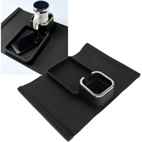 Ergonomisches, multifunktionales Sitzkissen für Sofas aus schwarzem Silikon mit rutschfester Unterseite und integrierter Ablage für Handy und Glas