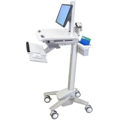 Ergotron StyleView EMR Cart with LCD Pivot Multimedia Cart White Flat Panel - Multimedia Equipment Stand (Multimedia Cart, White, Aluminium,Plastic, Flat Panel, 16 kg, 55.9 cm (22"))