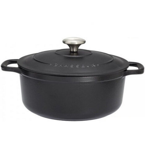 Erhabene schwarz emaillierte runde auflaufform 24cm - Chasseur - puc472401