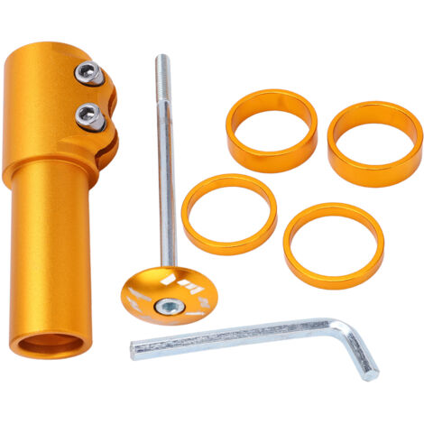 Erhöhter Vorbau aus Aluminiumlegierung für Mountainbikes, Verlängerung für das Vorderradgabelrohr, kompatibel mit Mountainbikes und Rennrädern, Farbe: Gelb.