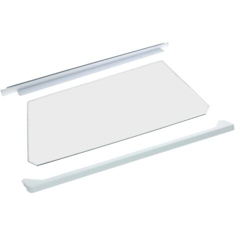 ERICAMBI, Ripiano in Vetro Completo di Profili Anteriore Posteriore per Frigorifero, Compatibile con Indesit Hotpoint, Dimensioni Vetro: 466x307 (mm)