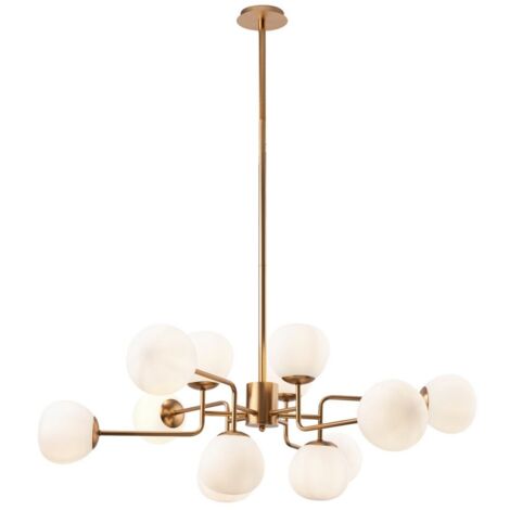 Erich Globe Deckenpendel Messing, 12 Licht, E14