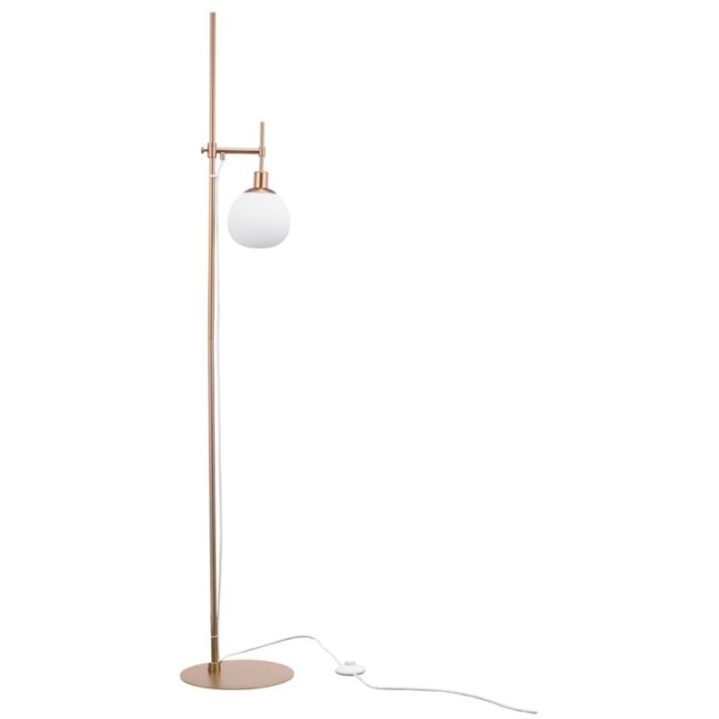 Lampada da terra a stelo dorata paralume sfera bianco Erich Maytoni