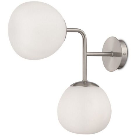 Erich Wandleuchte Nickel, 2-flammig, E14