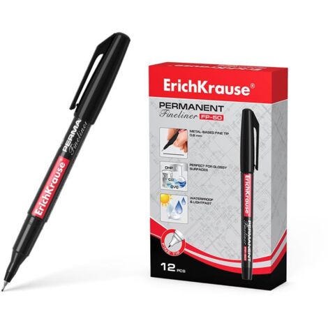 ErichKrause FP-50 rotulador de punta fina Fino Negro 12 pieza(s)