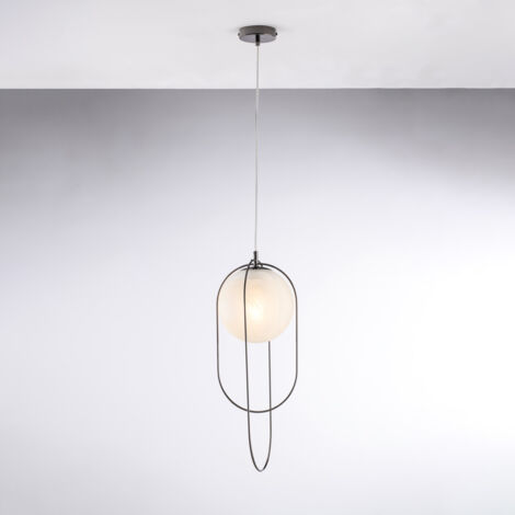 Erik Suspension En Fer Bronzé 1 Lumière Avec Sphère Dm.20 156 D.23 Bl277-S1-Nr
