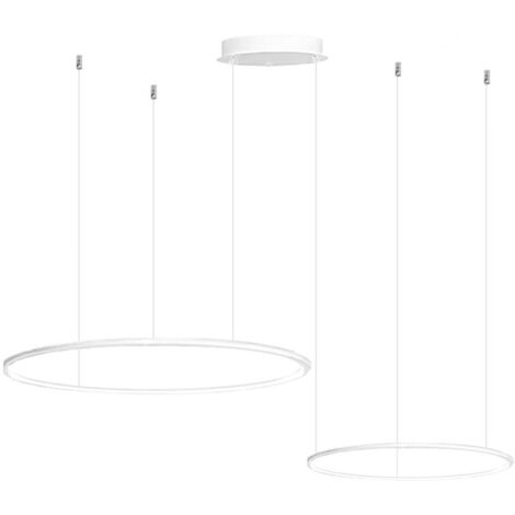ERIKA S/2D LAMPADARIO SOSPESO A LED BIANCO 3000K 3700LM 80W(35W+45W) DIMMERABILE 2 LUCI