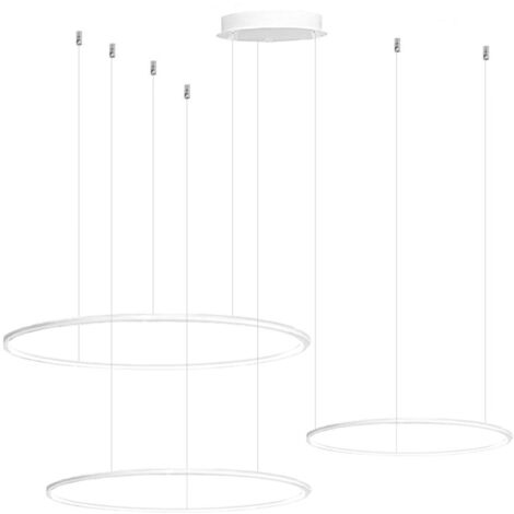 ERIKA S/3D LAMPADARIO SOSPESO A LED BIANCO 3000K 7100LM 28W(35W+45W+48W) DIMMERABILE 3 LUCI