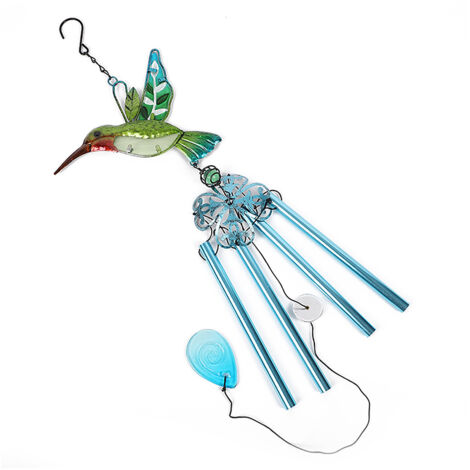 Erinnerungs-Windspiel für Mama – Buntglas-Schmetterlings-Windspiel für Zuhause, Garten, Fensterdekoration, Geburtstagsgeschenk (Kolibri)