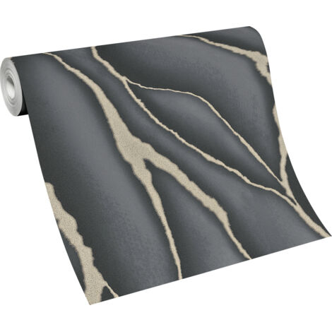 Erismann Vliestapete 10345-15 Elle Decoration, Stein schwarz, 10,05 x 0,53 m