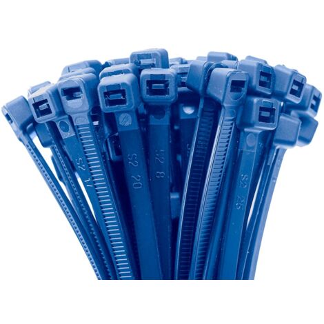 ERKO Fascette rilevabili Blu 200 x 3,6 mm 100 pezzi Fascette per contenitori da trasporto resistenti ai raggi UV, materiale contenente metallo, premium, UL 94-V2, poliammide 6,6