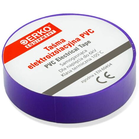 ERKO Nastro Isolante elettrico viola 15 mm x 10 m 10 Pezzi PVC Per isolare, Riparare e legare, nastro adesivo, Per tensioni fino a 6 kv, elettrici professionali, flessibile, autoestinguente
