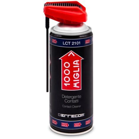 Errecom 1000 Miglia LCT 2101, Detergente Contatti Elettrici ed Elettronici, Bombola Aerosol 400 mL con Erogatore Professionale Doppio Utilizzo