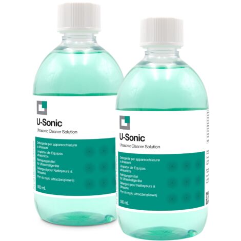 ERRECOM 2xU-Sonic, Detergente Concentrato per Apparecchiature a Ultrasuoni Pulizia intensiva e Delicata di Gioielli, Occhiali, apparecchi ortodontici, Piccoli Accessori, componenti Meccanici, 500 ml